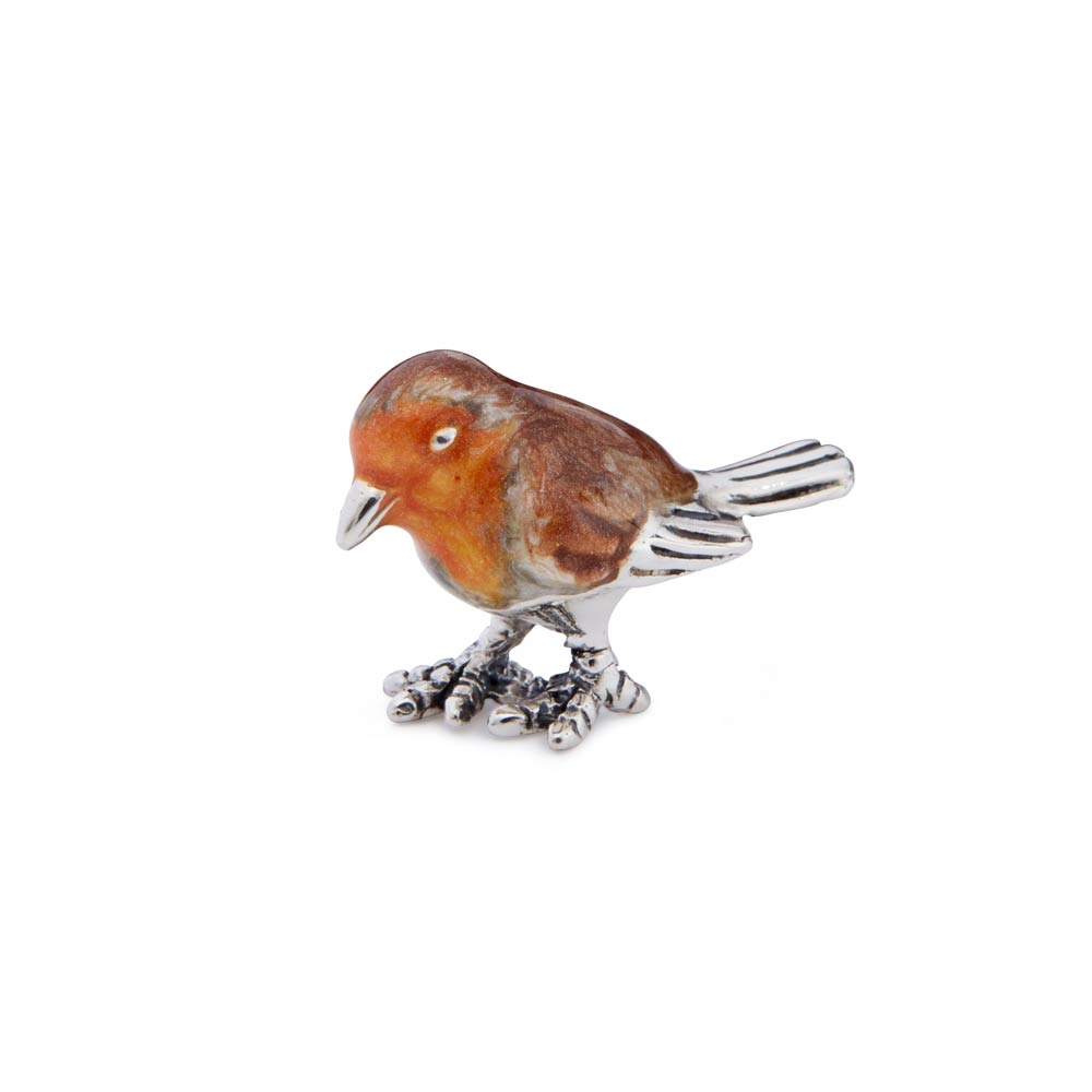 Saturno Silver & Enamelled Small Robin