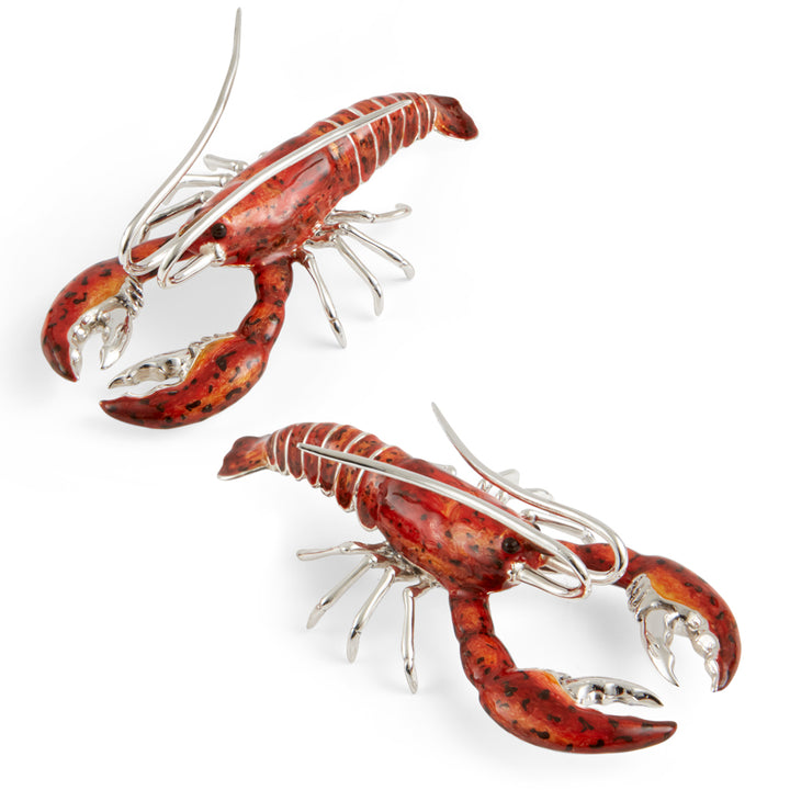 Saturno Silver & Enamelled Lobster Couple