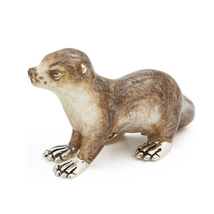 Saturno Silver & Enamelled Otter Couple
