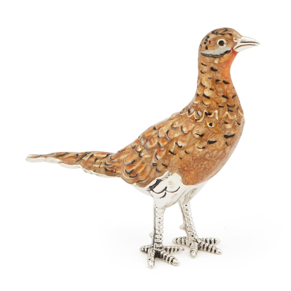 Saturno Silver & Enamelled Pheasant Hen – All Enamel