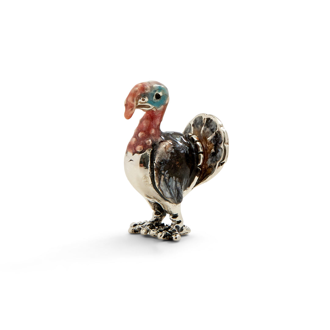 Saturno Silver & Enamelled Turkey - Very small