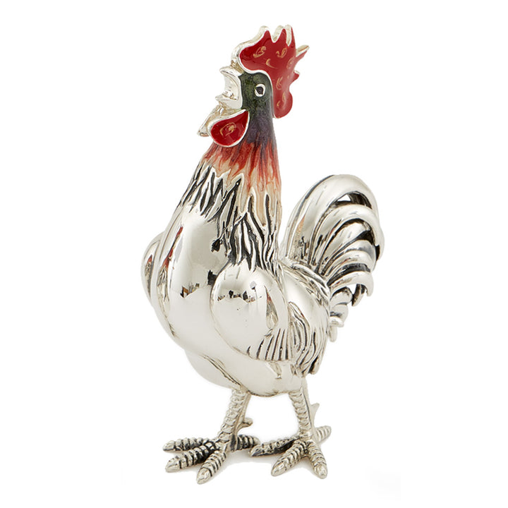 Saturno Silver & Enamelled Rooster