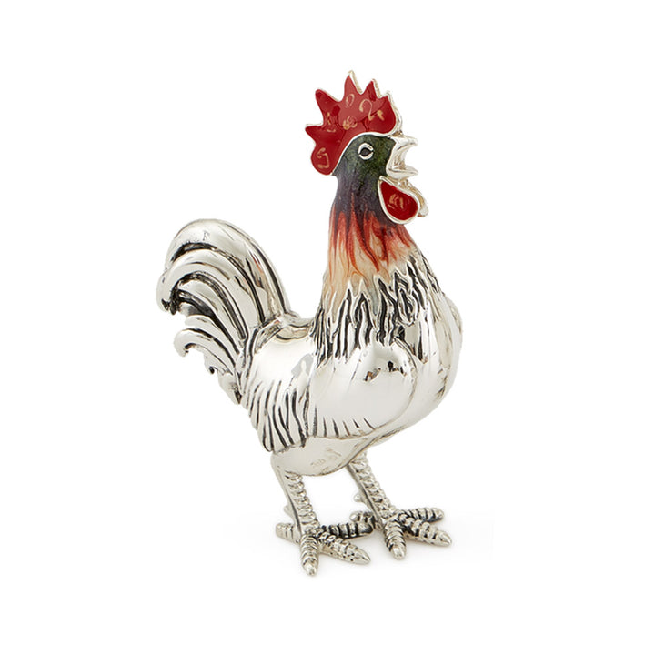 Saturno Silver & Enamelled Rooster