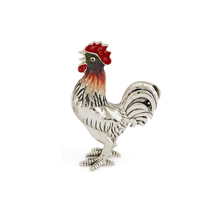 Saturno Silver & Enamelled Rooster