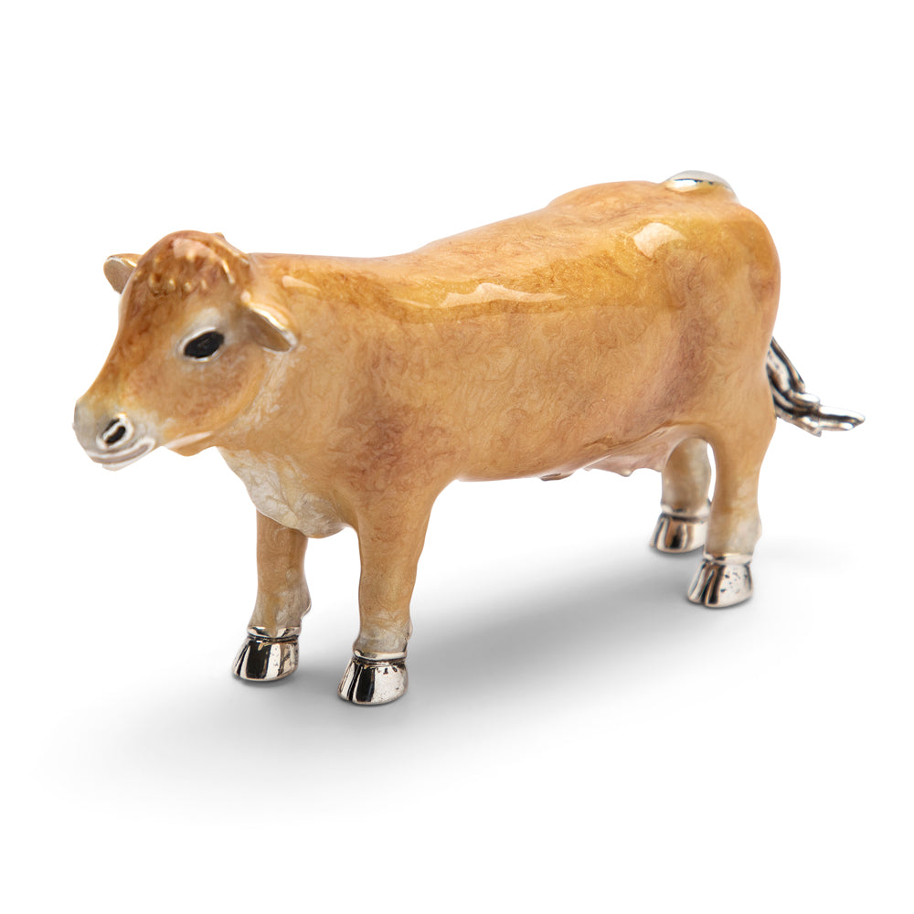 Saturno Silver & Enamelled Limousin Cow