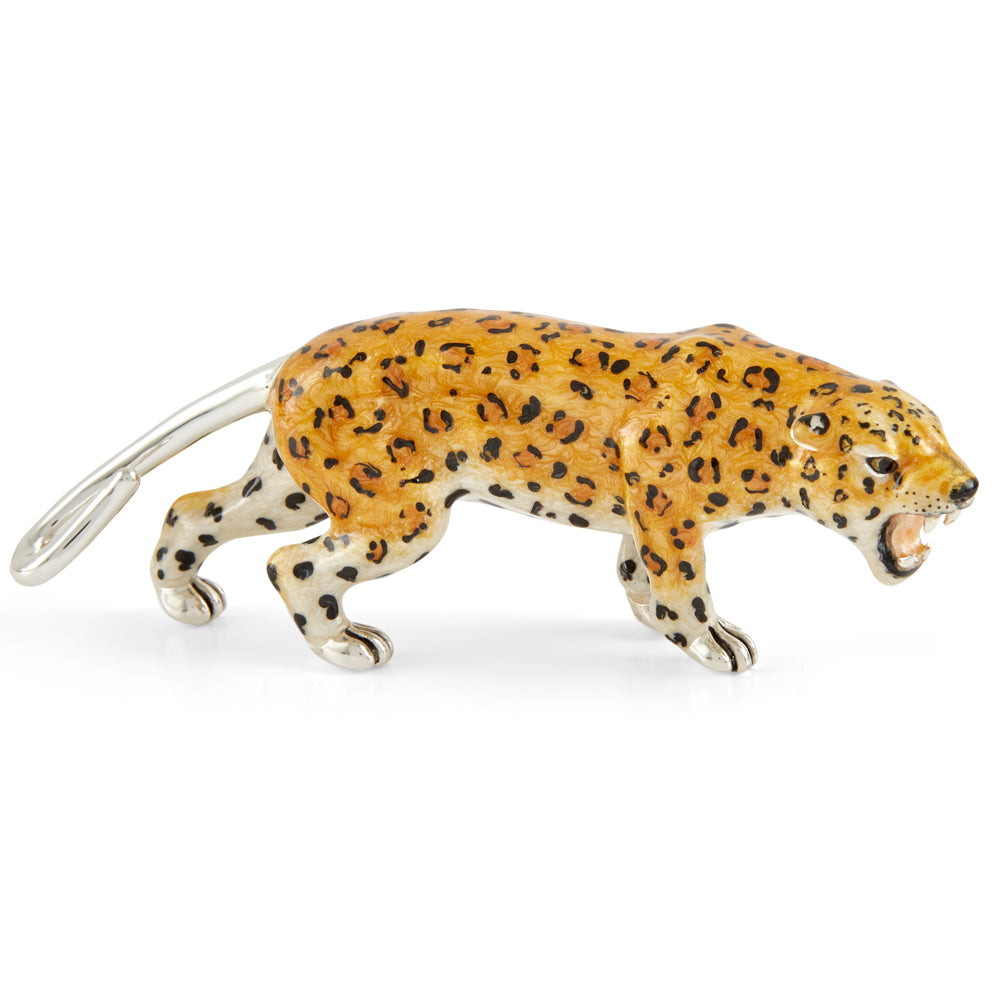 Saturno Silver & Enamelled Leopard – All Enamel