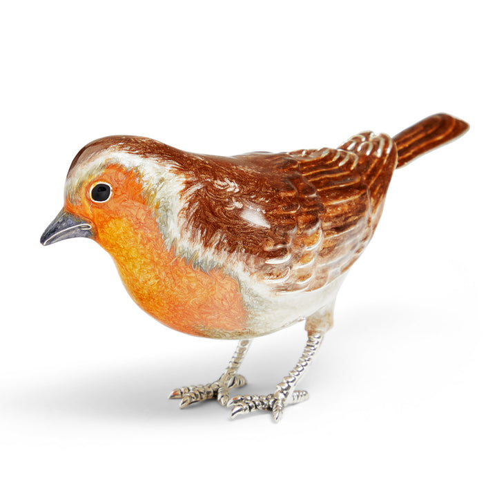 Saturno Silver & Enamelled Robin Couple