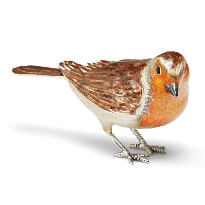 Saturno Silver & Enamelled Robin Couple
