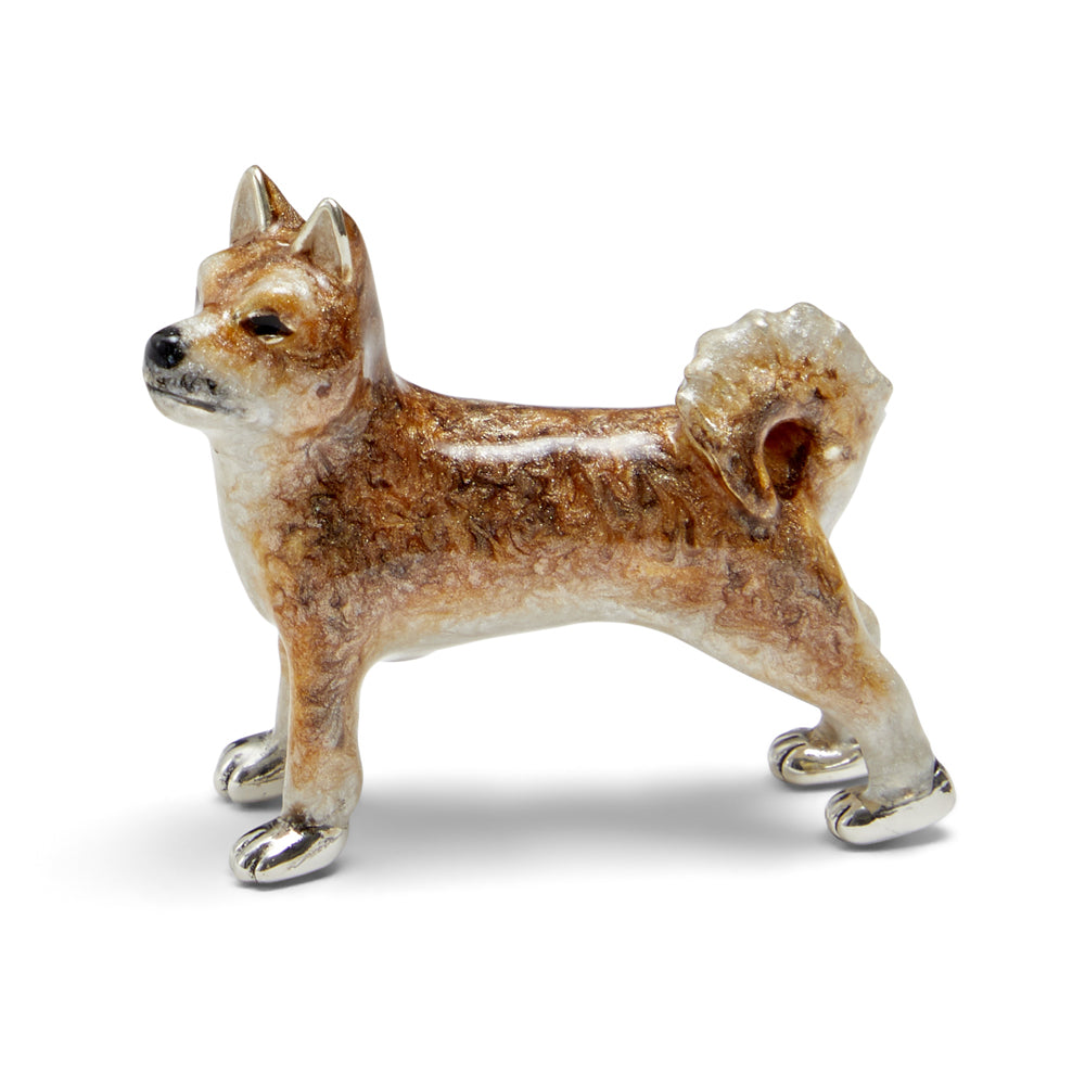 Saturno Silver & Enamelled Shiba Inu