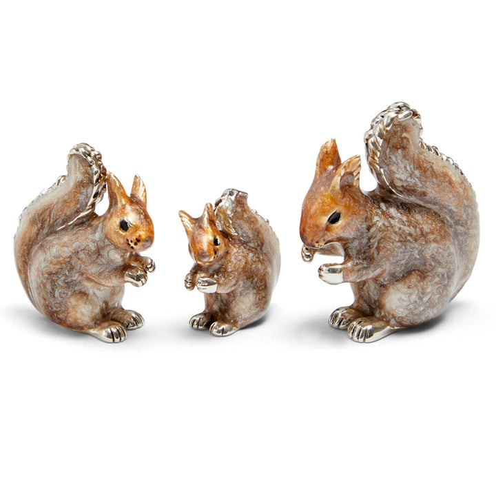 Saturno Silver & Enamelled Squirrel Family