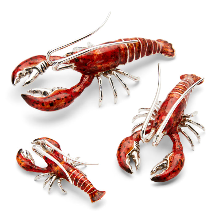 Saturno Silver & Enamelled Lobster Family
