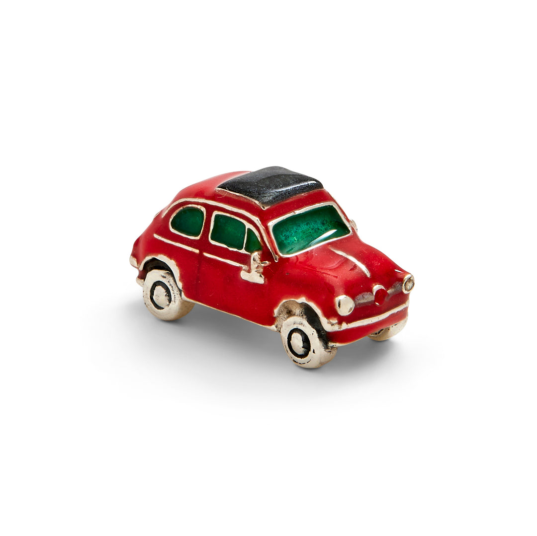Saturno Silver & Enamelled Fiat 500 Vintage Car V Small