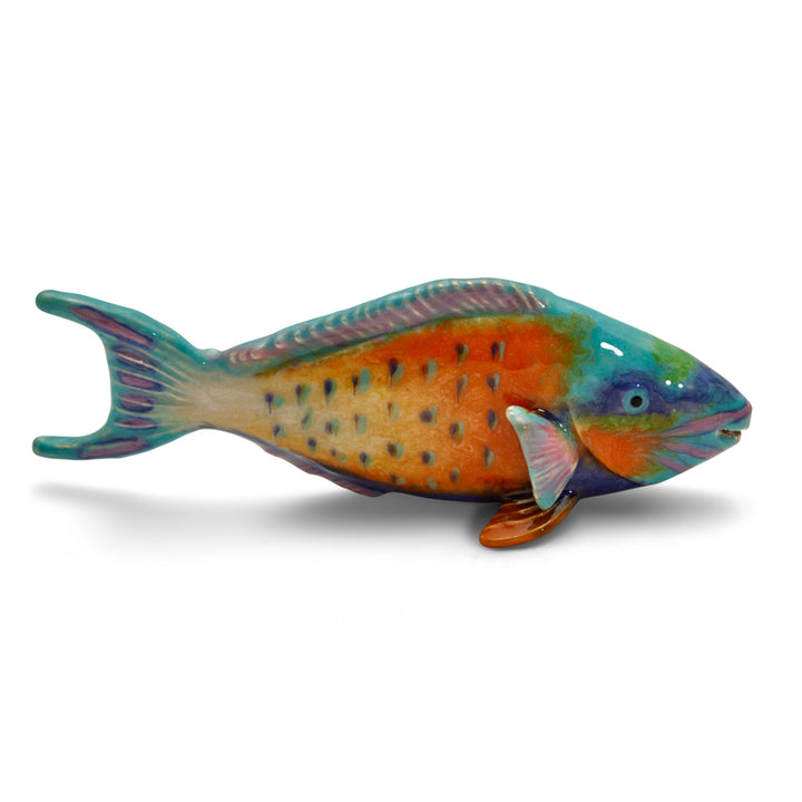 Saturno Silver & Enamelled Parrot Fish
