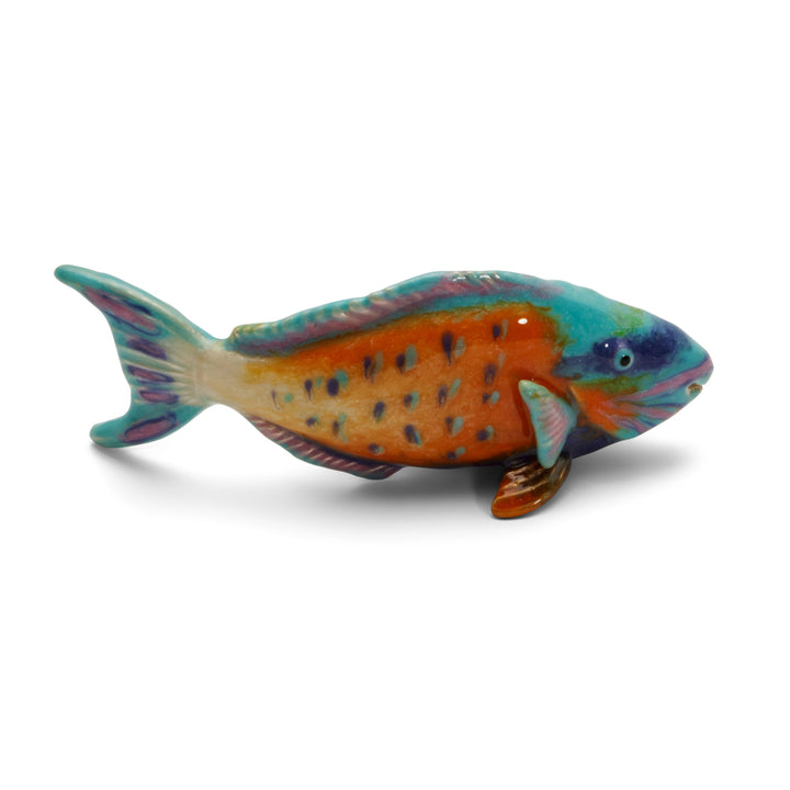 Saturno Silver & Enamelled Parrot Fish