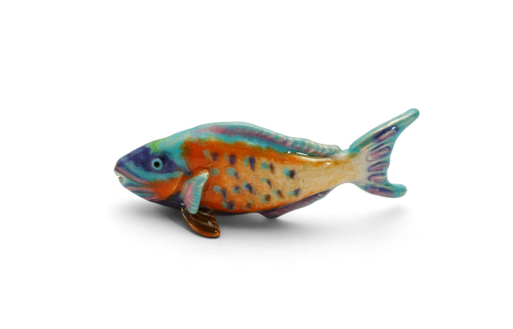 Saturno Silver & Enamelled Parrot Fish