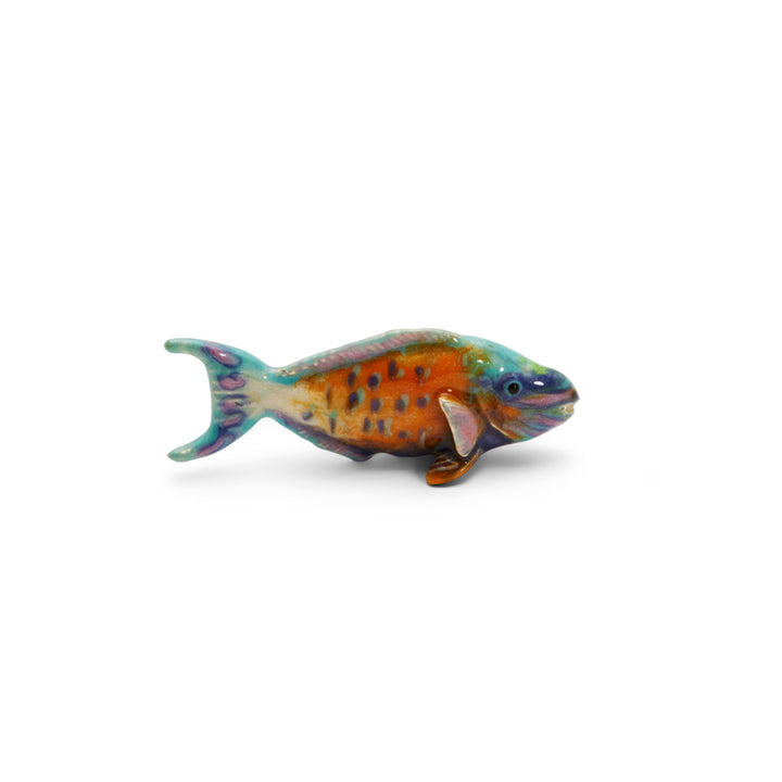 Saturno Silver & Enamelled Parrot Fish