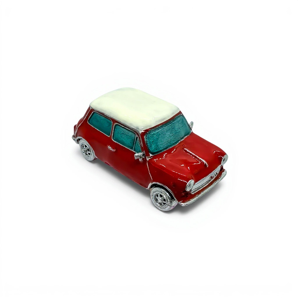 Saturno Silver Mini Cooper Vintage Car