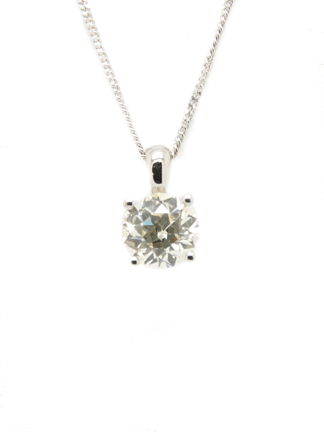 Pre-Owned 1.11ct Diamond Solitaire Pendant on Chain