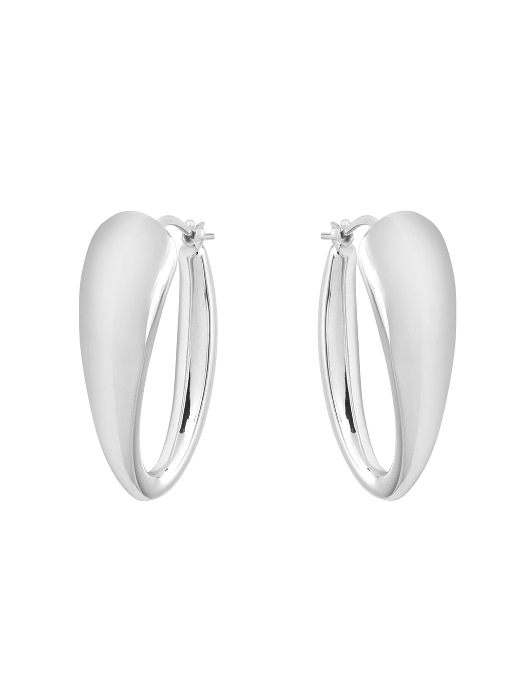 Silver Bari Electroformed Earrings – Rhodium