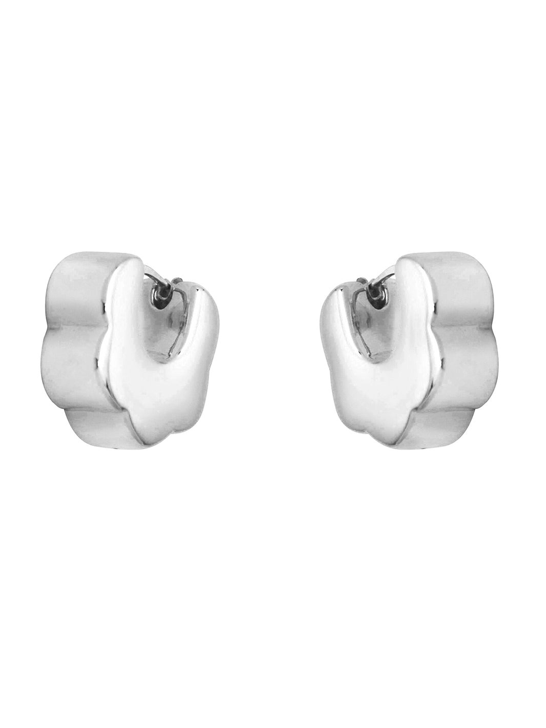 Silver Como Electroformed Earrings – Rhodium