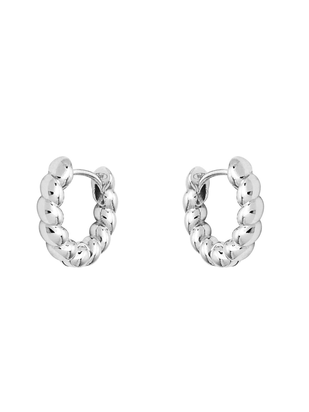 Silver Imola Hoops – Rhodium