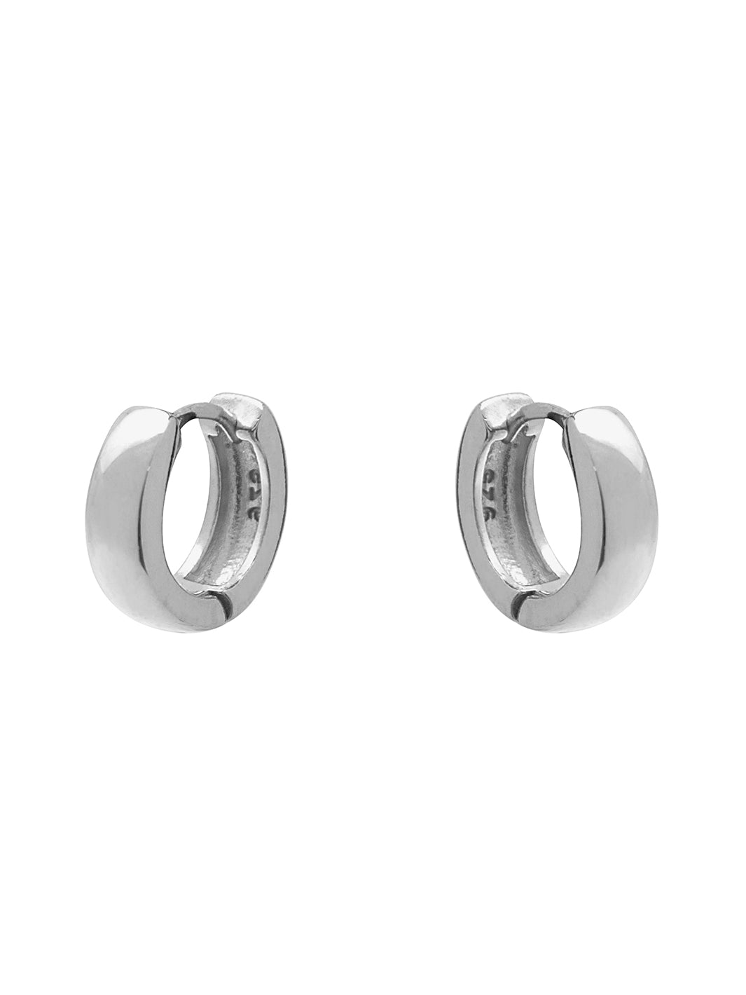 Silver Nola Hoops – Rhodium