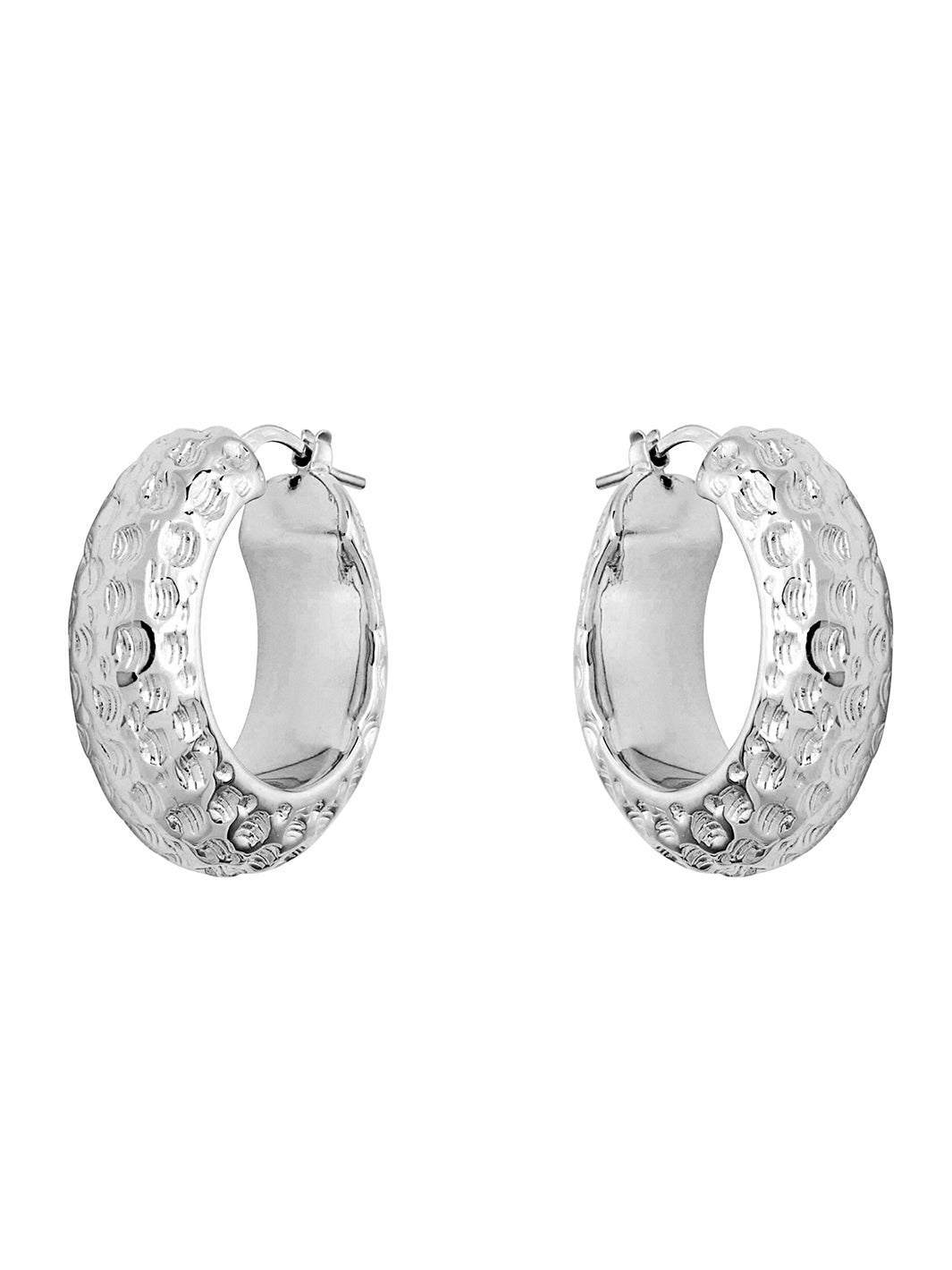 Silver Pescara Electroformed Earrings – Rhodium