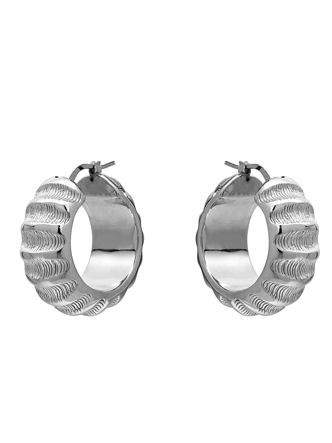 Silver San Remo Electroformed Earrings – Rhodium