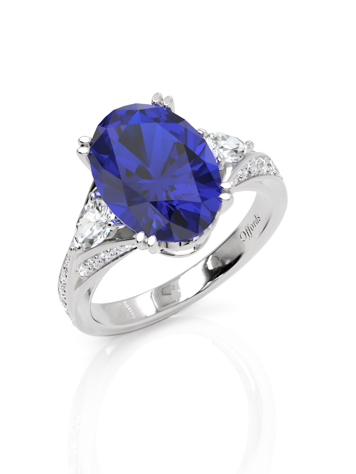 Bespoke, platinum, Tanzanite & Diamond ring