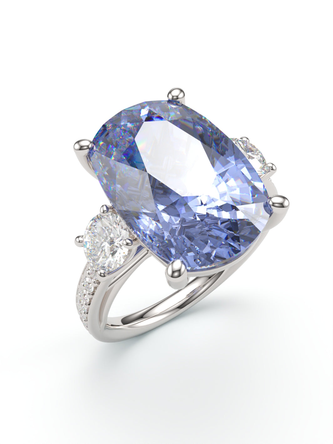 Bespoke platinum, unheated sapphire Diamond ring – Offord