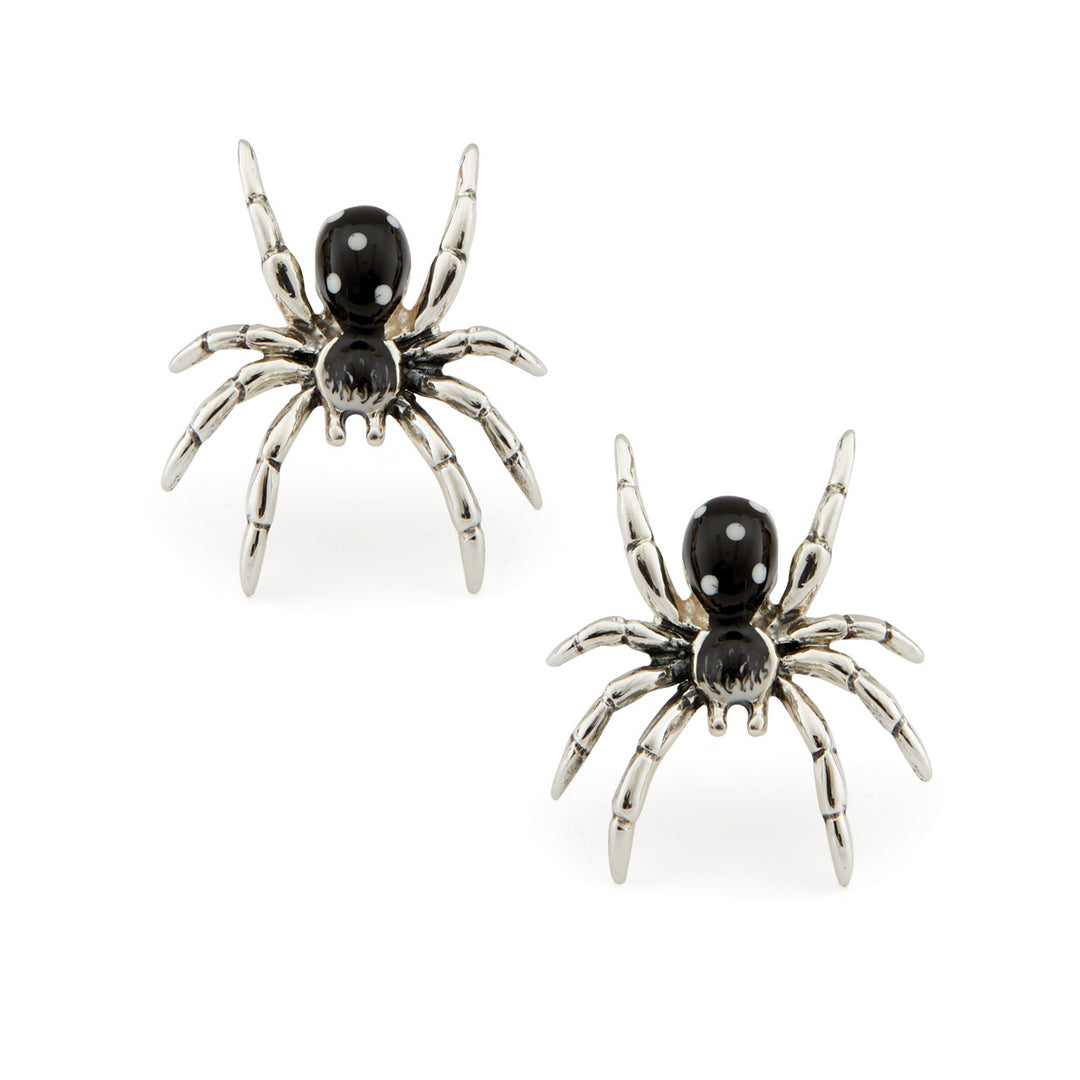 Saturno Silver & Enamelled Spider Cufflinks
