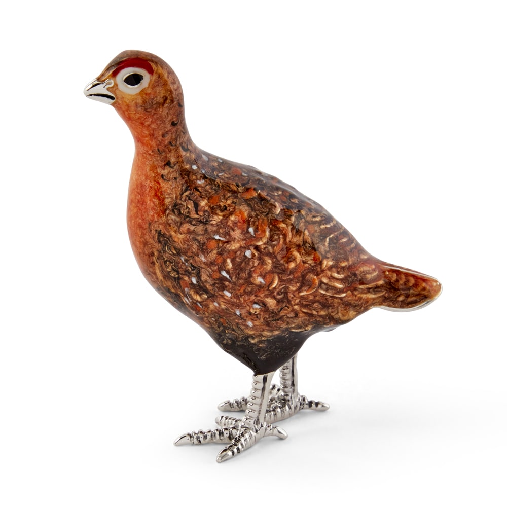 Saturno Silver & Enamelled Red Grouse