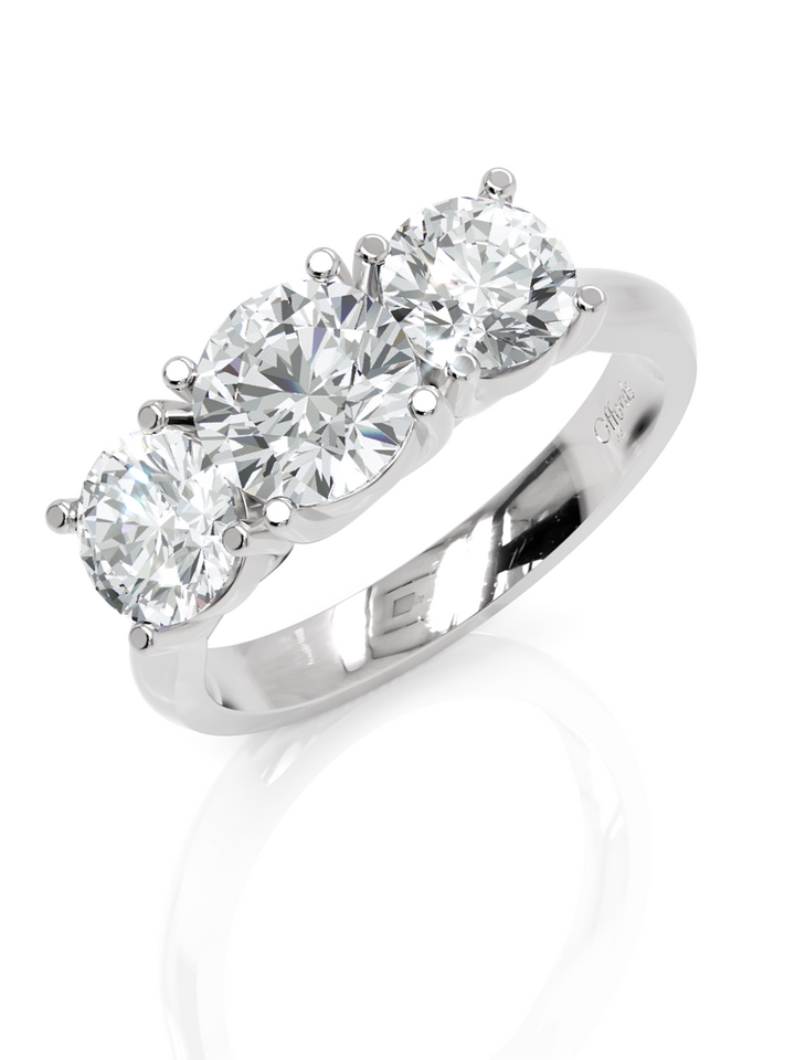 Platinum diamond three stone ring 2.14ct