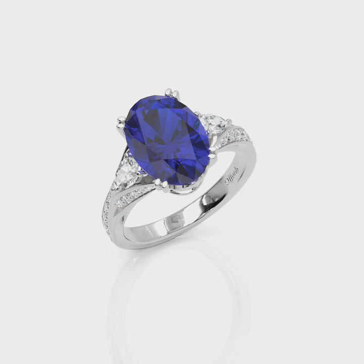 Bespoke, platinum, Tanzanite & Diamond ring