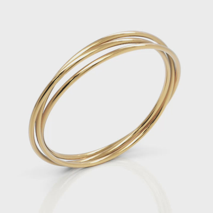 18ct yellow gold solid 'Russian' bangle