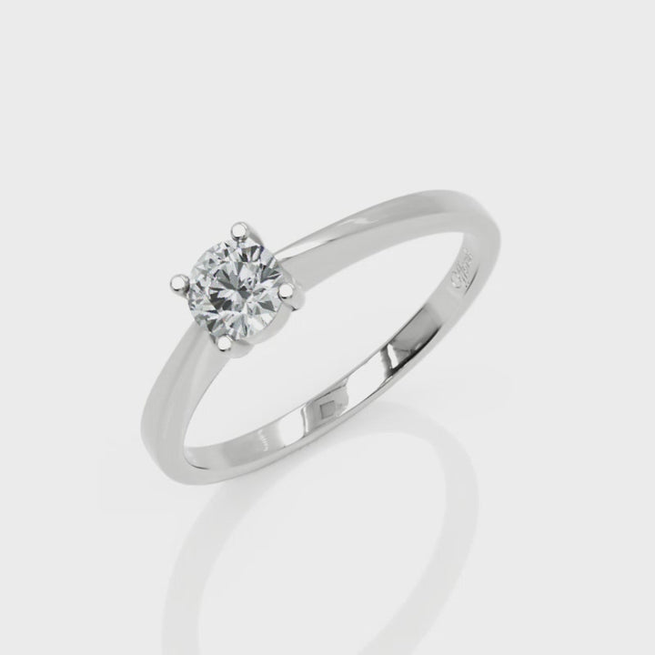 Platinum diamond solitaire ring - 0.30ct