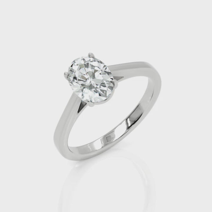 Platinum Laboratory Grown 1.03ct oval cut diamond solitaire ring