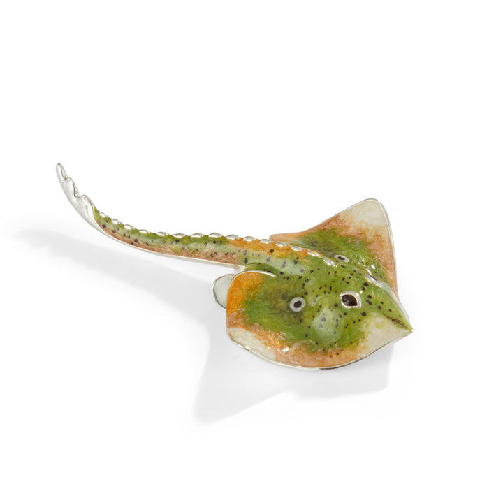 Saturno Silver & Enamelled Ray Fish