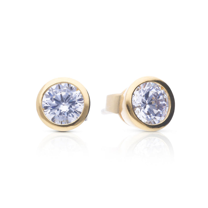Diamonfire Bezel Set Solitaire Stud Earrings