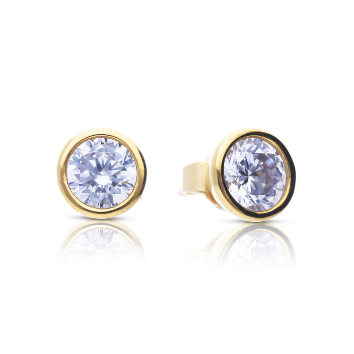 Diamonfire Bezel Set Solitaire Stud Earrings