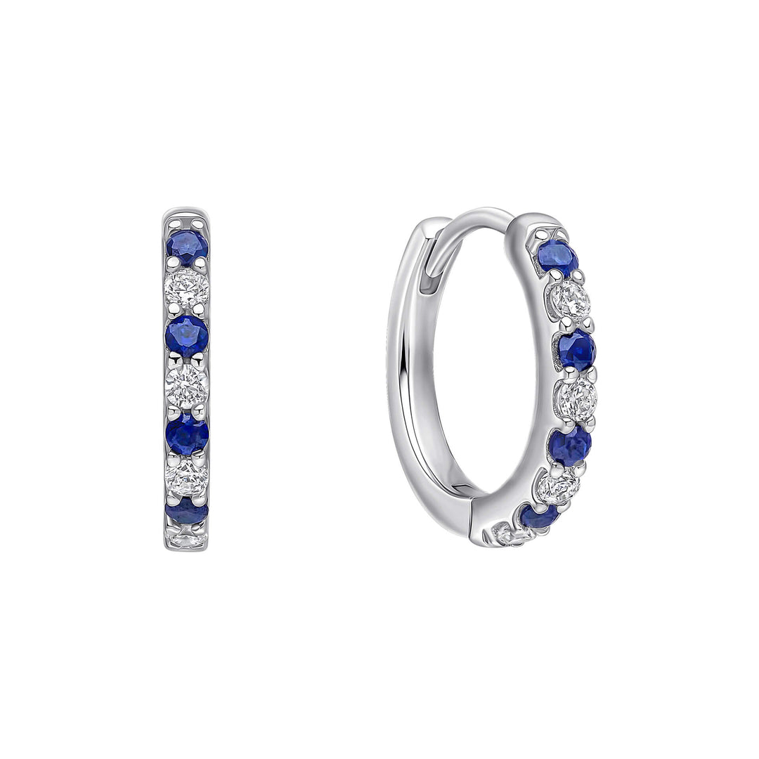 Diamonfire Two Tone Zirconia Hoop Earrings