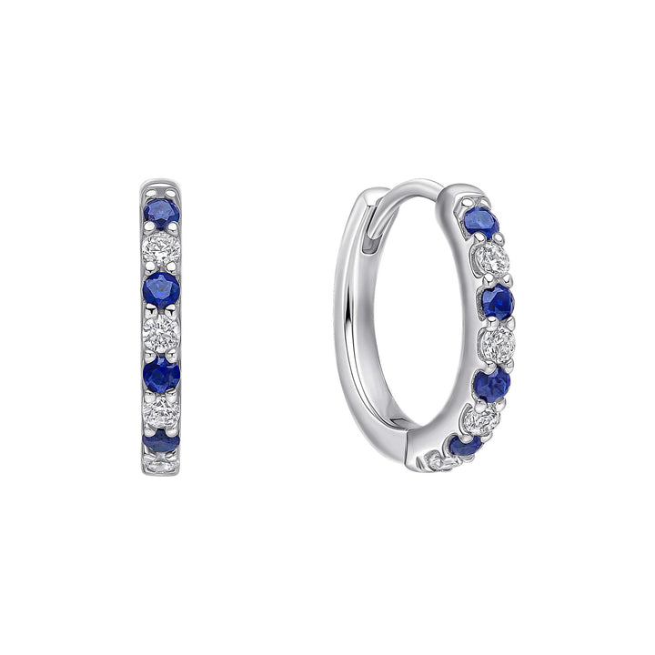 Diamonfire Two Tone Zirconia Hoop Earrings