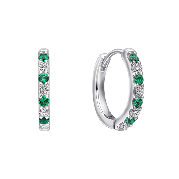 Diamonfire Two Tone Zirconia Hoop Earrings
