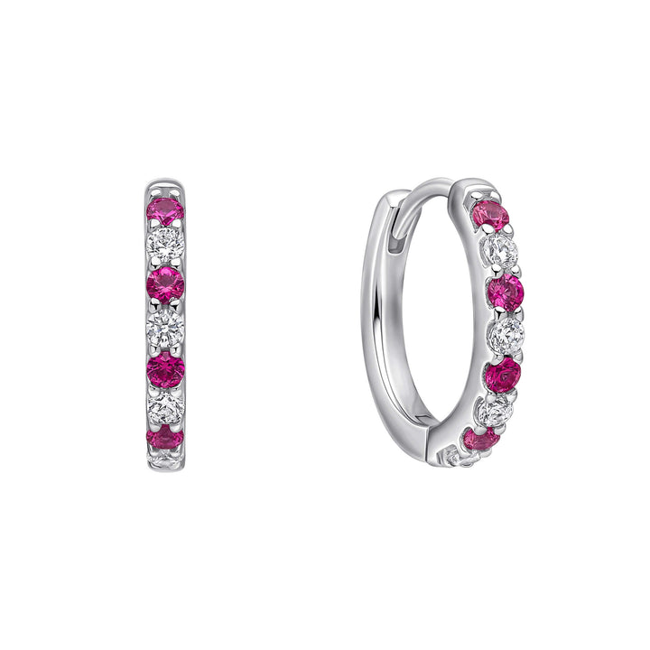 Diamonfire Two Tone Zirconia Hoop Earrings