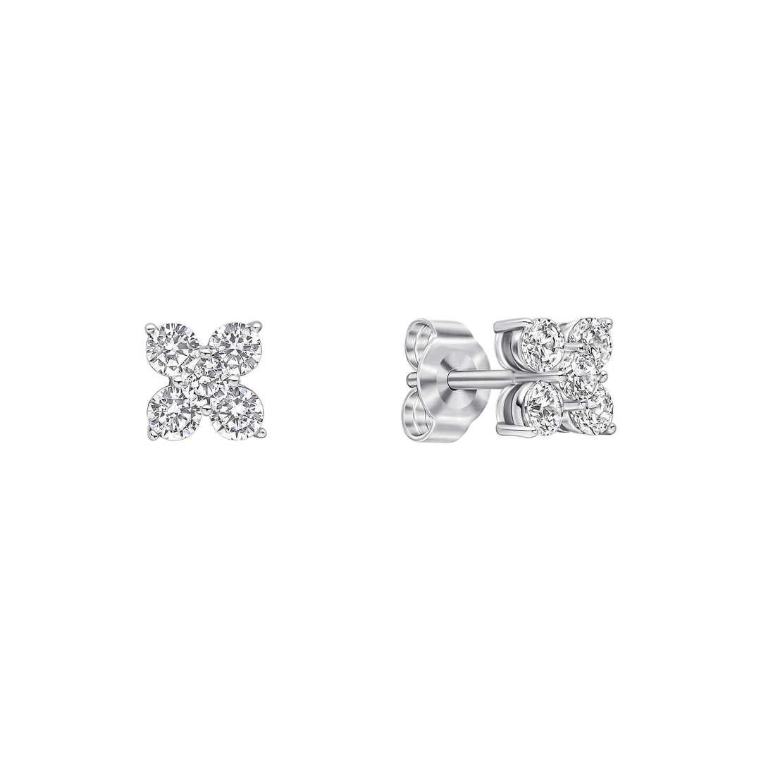 Diamonfire Zirconia Cluster Flower Stud Earrings