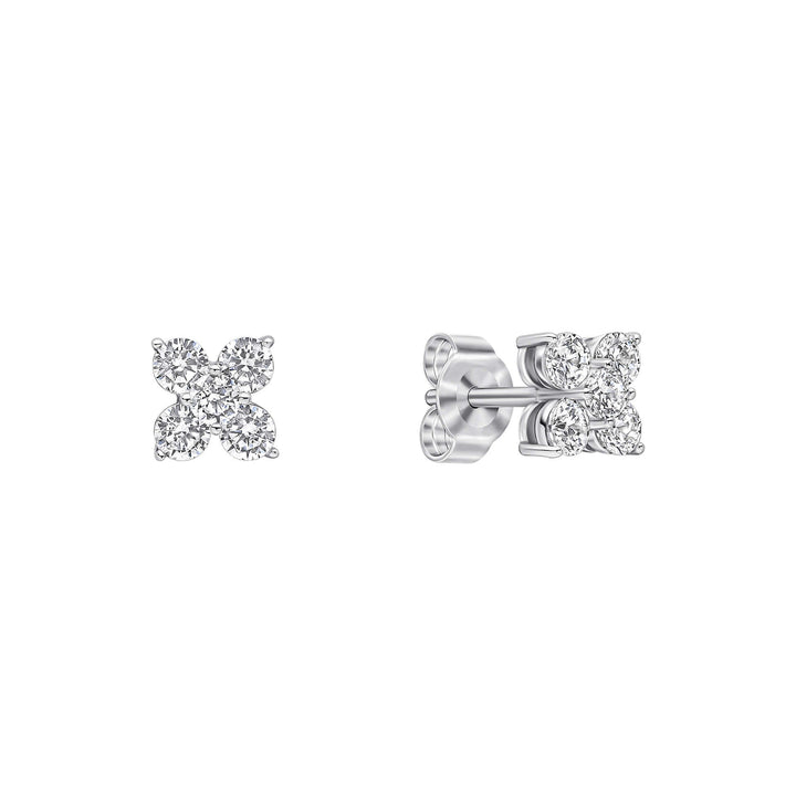 Diamonfire Zirconia Cluster Flower Stud Earrings