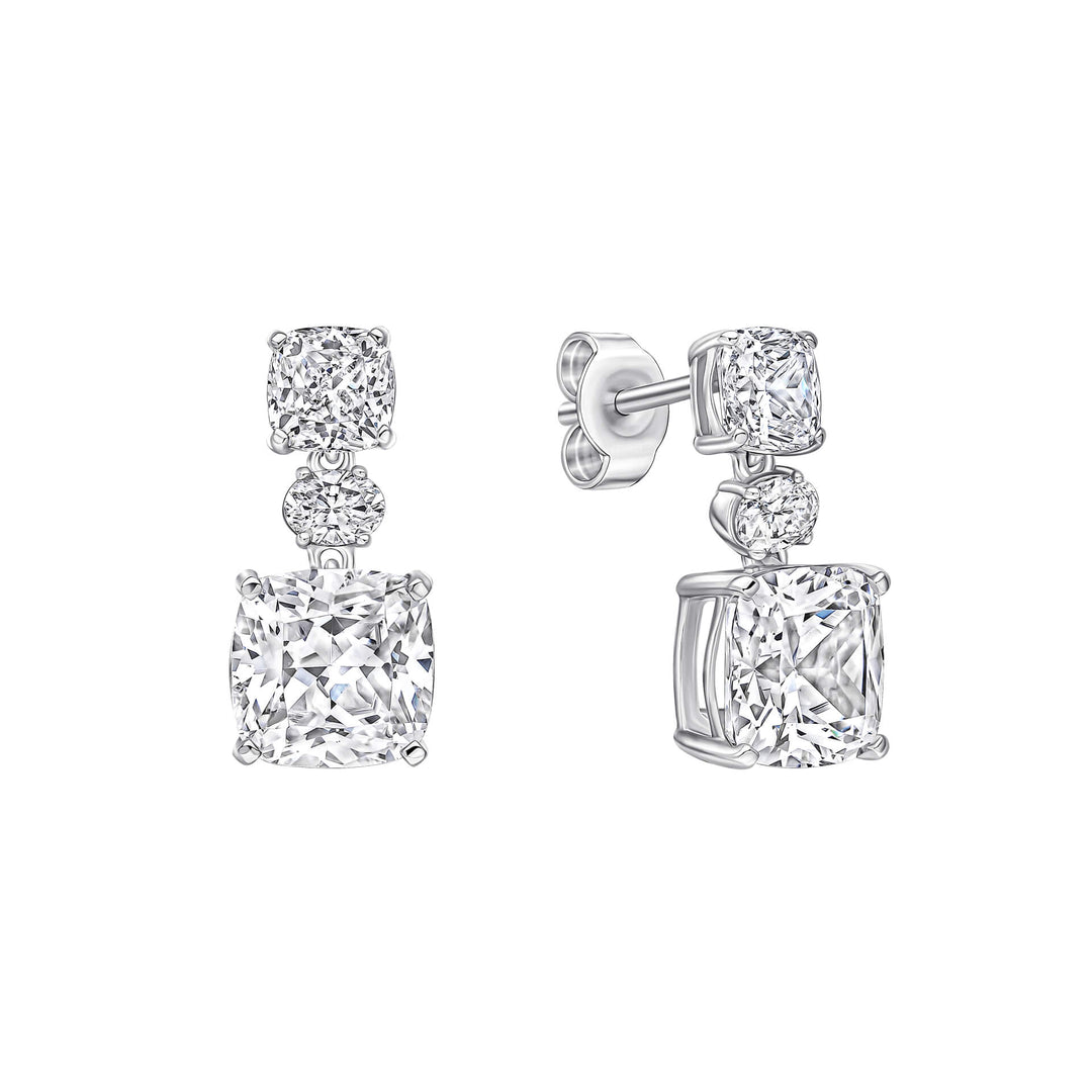 Diamonfire Radiant & Oval Cut Drop Earrings