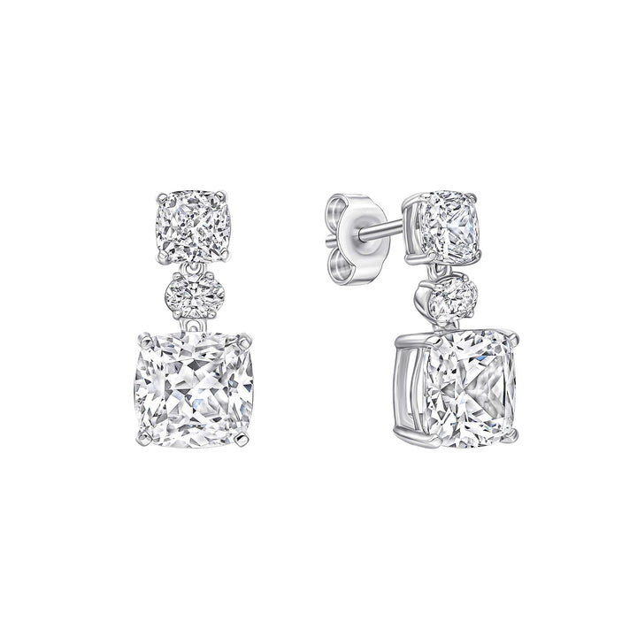 Diamonfire Radiant & Oval Cut Drop Earrings