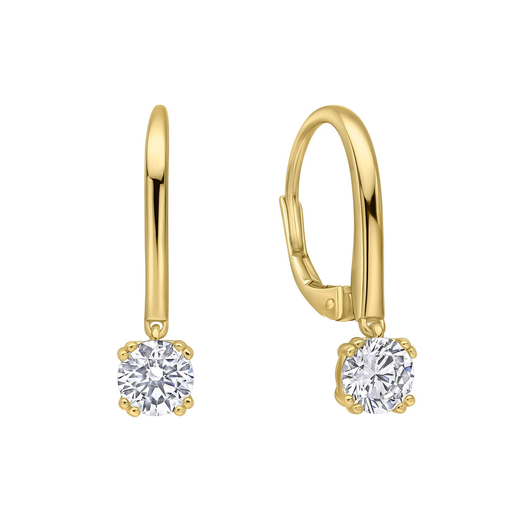 Diamonfire Double Claw Solitaire French Hook Earrings