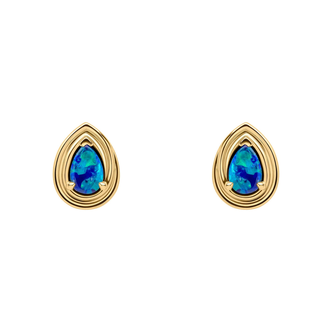 Elements Gold Opal Doublet Teardrop Stud Earrings